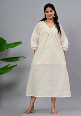 Lily Meadow – Cotton Schiffle A-Line Midi Dress