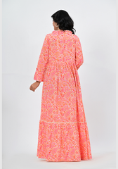 Flowing Paisley – 60s Cambric Tiered Maxi Dress