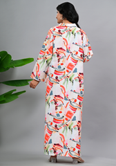 Abstract Muse – Artistic Print Cotton Slub Maxi Dress