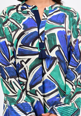 Ocean Mosaic – Abstract Print Cambric Maxi Dress