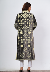 Ivory Vine Velvet – Elegant Embroidered Velvet Coat