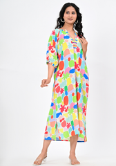Studio Spectrum – Multicolor Moss Crepe Empire Waist Dress