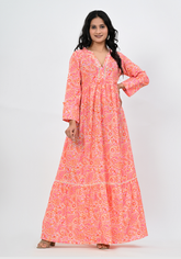 Flowing Paisley – 60s Cambric Tiered Maxi Dress