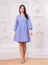 STRIPED A-LINE DRESS