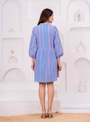 STRIPED A-LINE DRESS