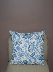 INDIGO GARDEN CUSHION COVER WITH FILLER