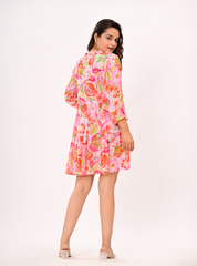 BOTANICAL RUFFLE DRESS