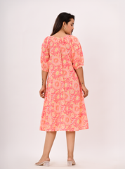 PEACH PETAL DRESS