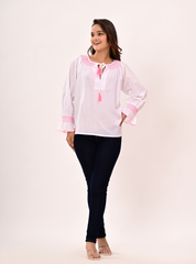 WHITE RESORT BLOUSE