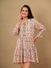 TROPICAL BLOOM MINI DRESS