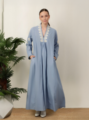 EMBROIDERED POWDER BLUE