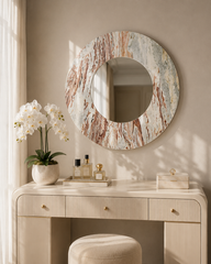 Blush Marble Halo Mirror