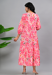 Everyday Abstract – Women’s Moss Crepe Midi Dress