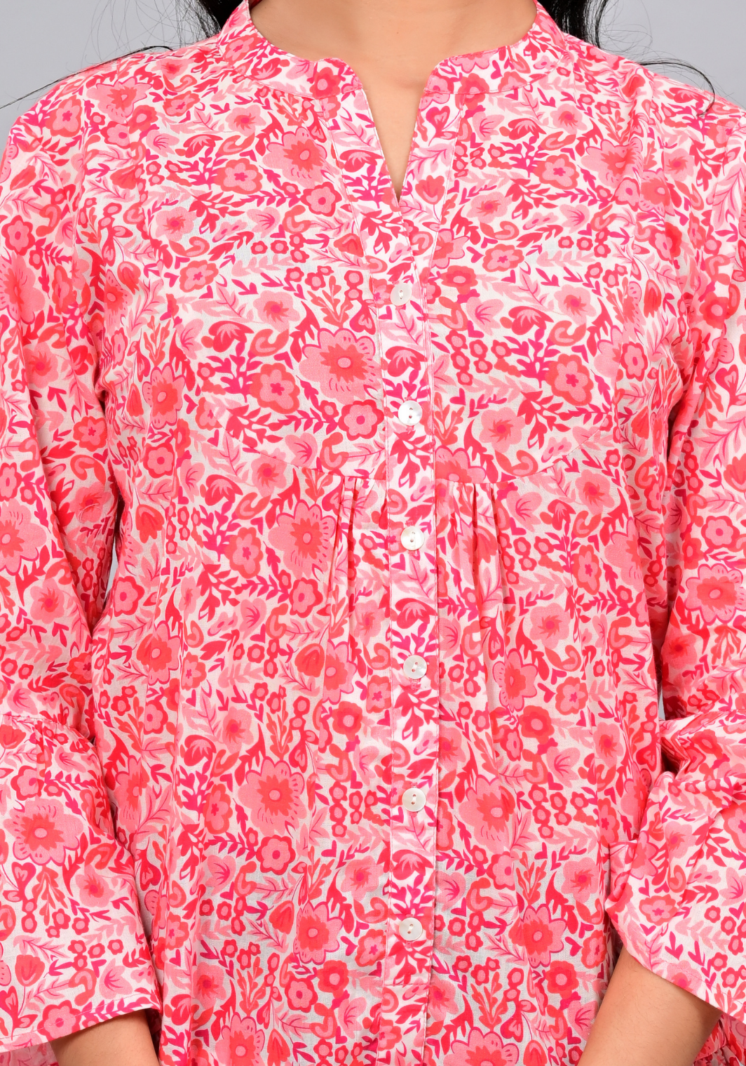 Rose Garden Tier – Floral Print 60s Cambric Mini Dress