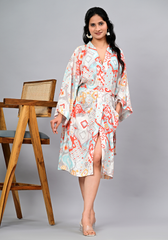 Desert Mosaic – Rayon Slub Wrap Style Dress