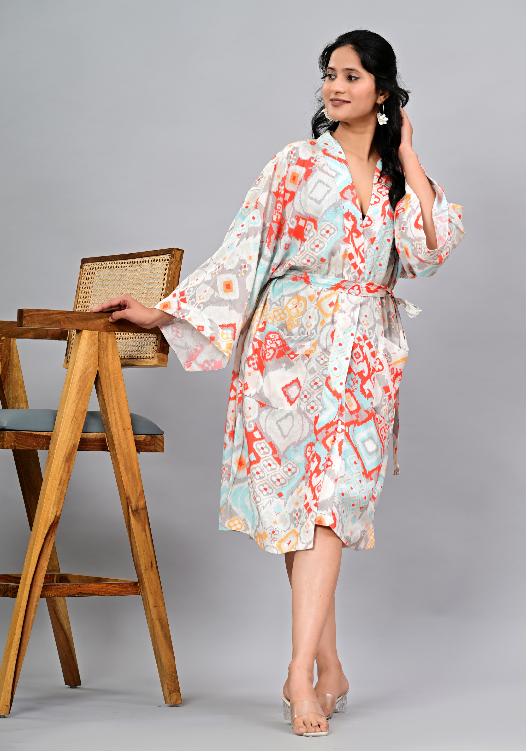Desert Mosaic – Rayon Slub Wrap Style Dress