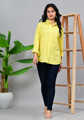 Lemon Zest Textured – Seersucker Roll-Up Sleeve Shirt