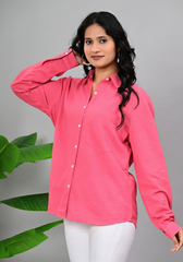 Blush Pink Textured – Seersucker Roll-Up Sleeve Shirt