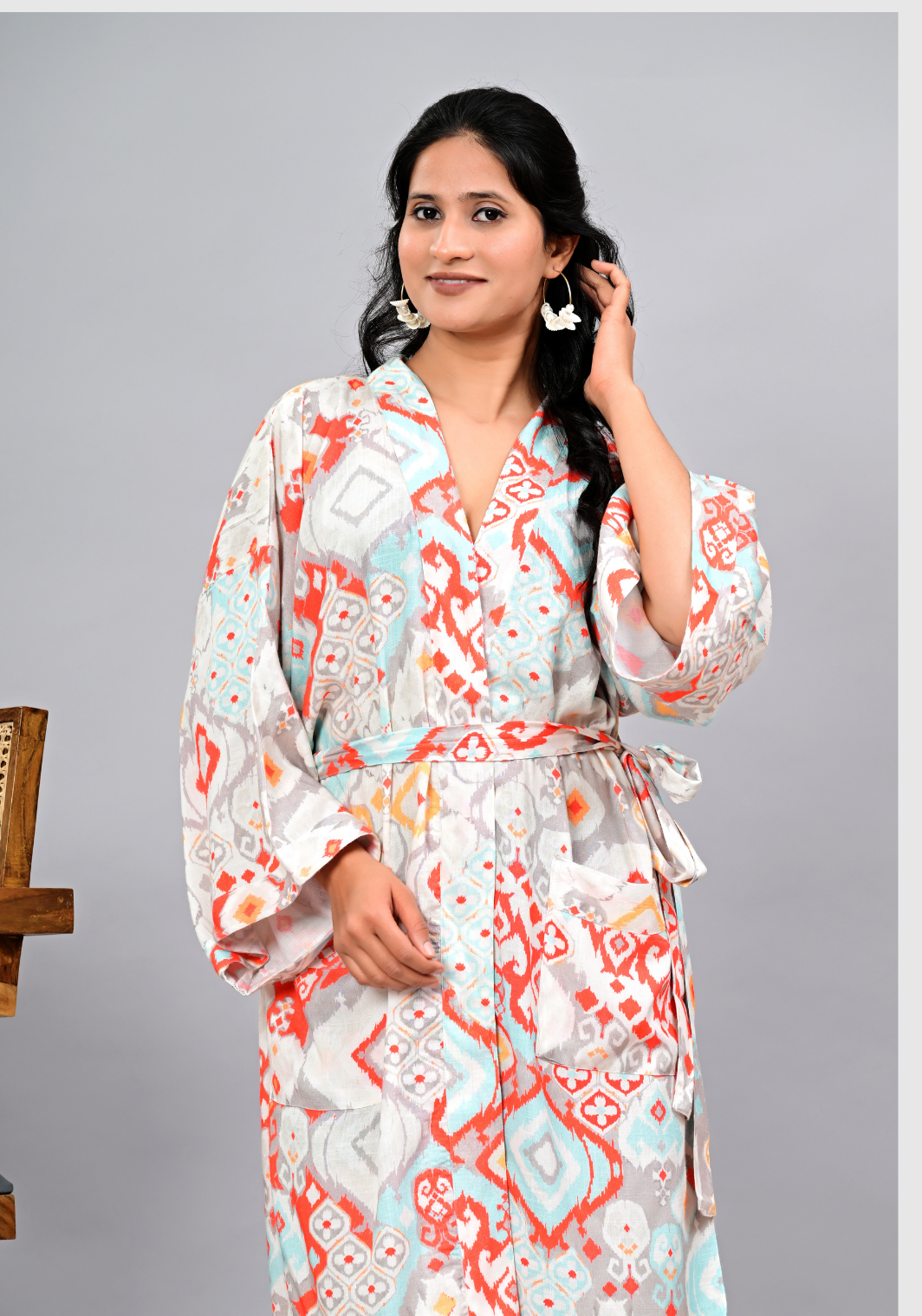 Desert Mosaic – Rayon Slub Wrap Style Dress