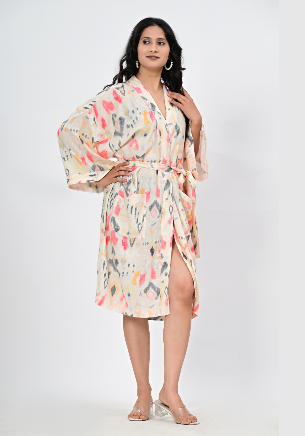 Muted Muse – Rayon Slub Wrap Style Dress