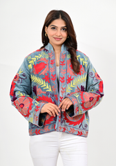 Skyloom Garden Jacket – Folk-Inspired Embroidered Velvet Jacket