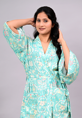 Fresh Breeze – Floral Rayon Slub Kimono Dress
