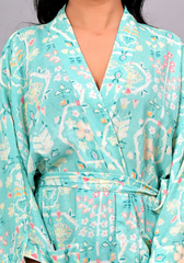 Fresh Breeze – Floral Rayon Slub Kimono Dress