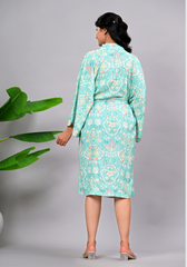Fresh Breeze – Floral Rayon Slub Kimono Dress