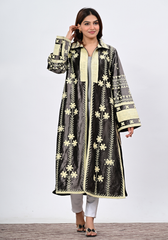 Ivory Vine Velvet – Elegant Embroidered Velvet Coat