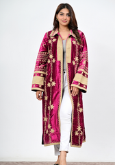 Ruby Noor Velvet – Radiant Embroidered Velvet Coat
