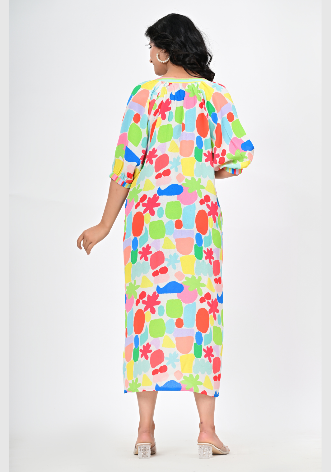 Studio Spectrum – Multicolor Moss Crepe Empire Waist Dress