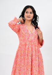 Flowing Paisley – 60s Cambric Tiered Maxi Dress