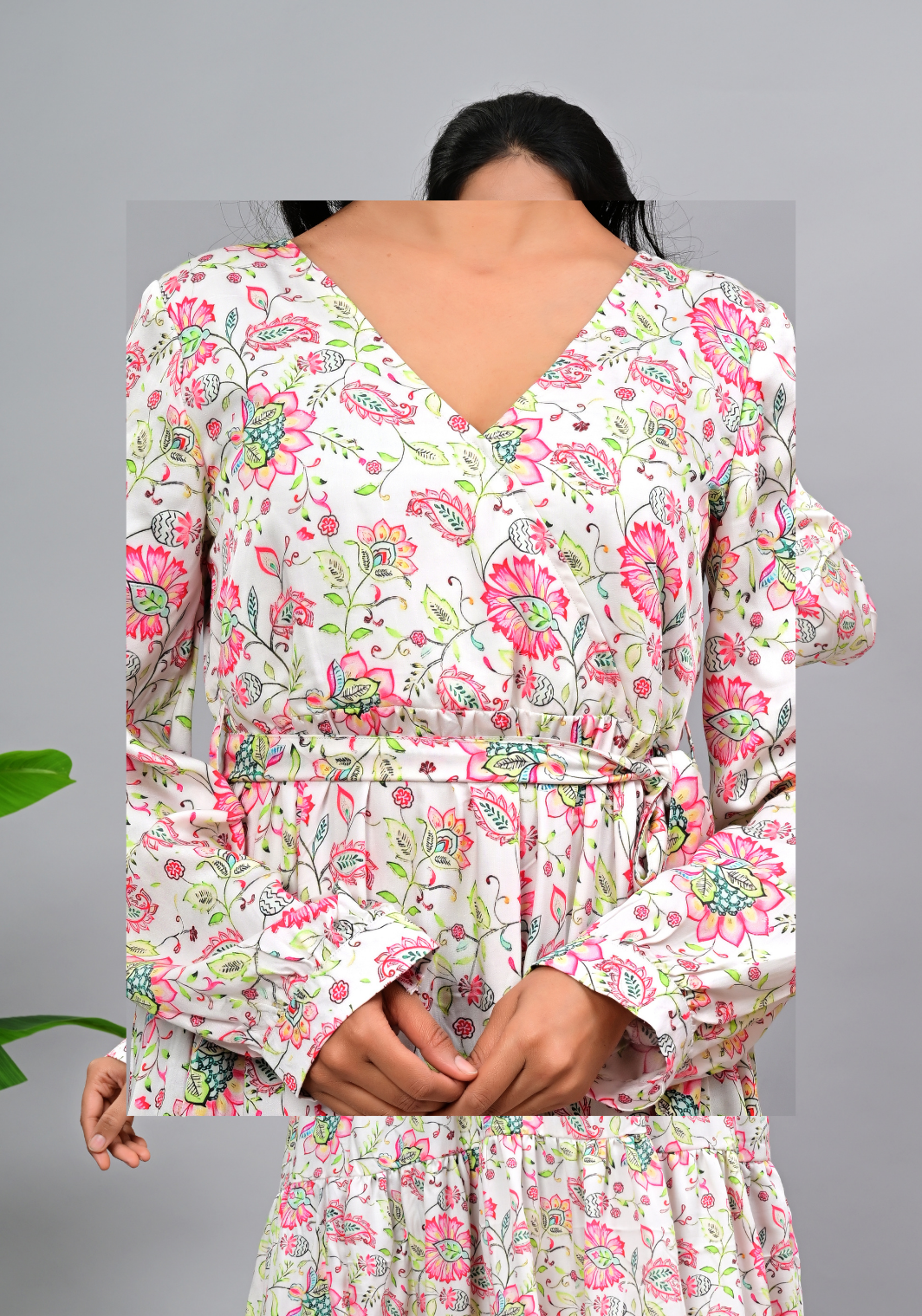 Petal Whisper – Floral Satin Tiered Maxi Dress