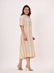 AZURE STRIPE MIDI DRESS