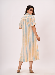 AZURE STRIPE MIDI DRESS