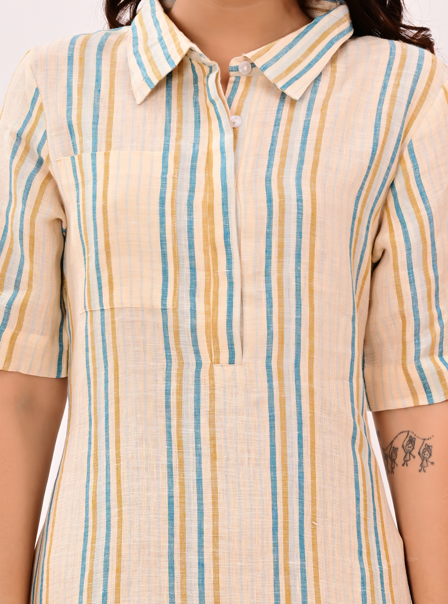 AZURE STRIPE MIDI DRESS