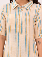 AZURE STRIPE MIDI DRESS