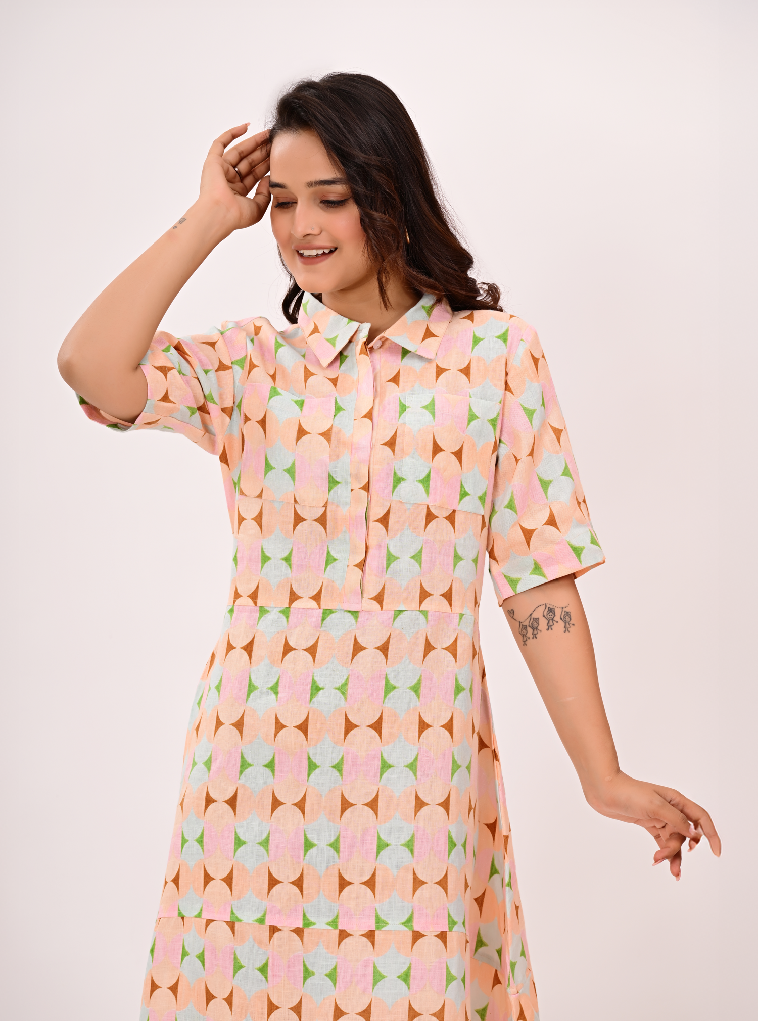 MOSAIC SHIRT DRESS