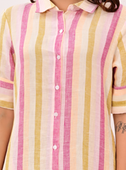 PASTEL LINEN MIDI DRESS