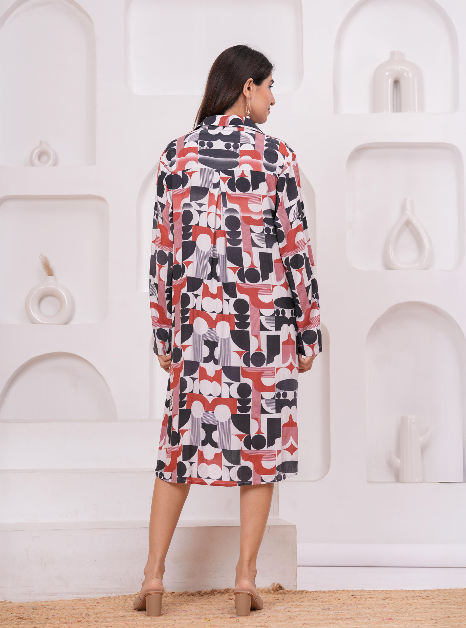 GEO CHIC SHIRT DRESS