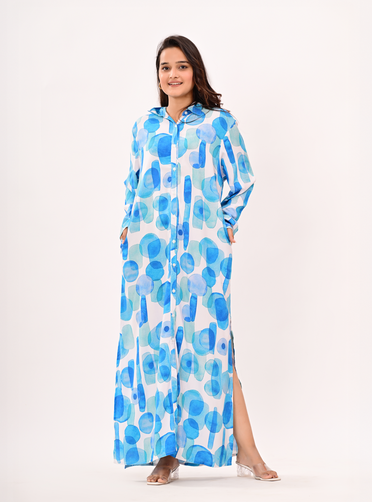 BLUE MIRAGE SHIRT DRESS