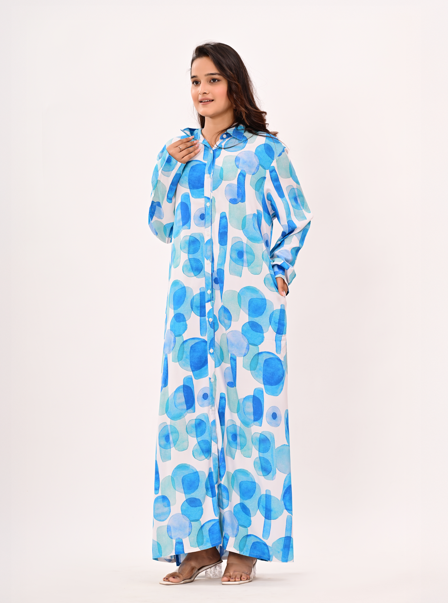BLUE MIRAGE SHIRT DRESS