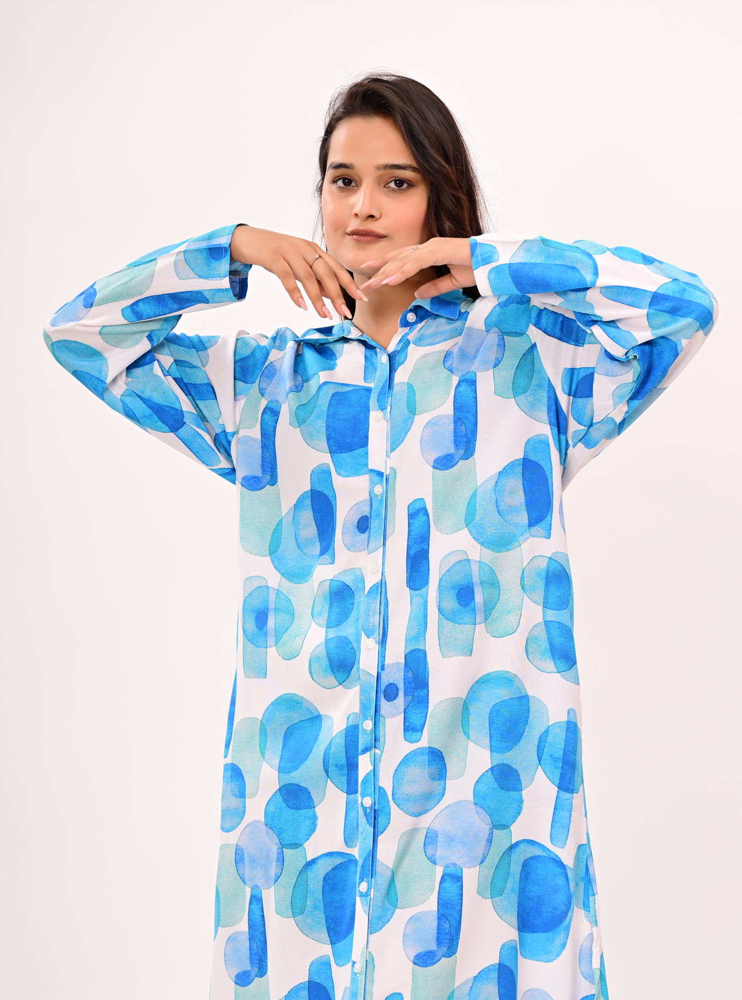 BLUE MIRAGE SHIRT DRESS