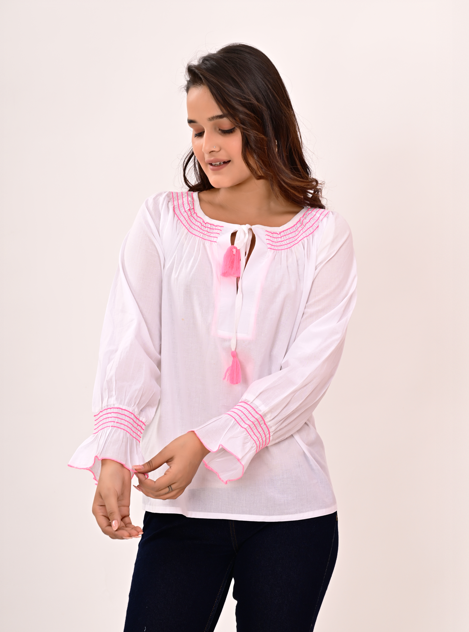 WHITE RESORT BLOUSE
