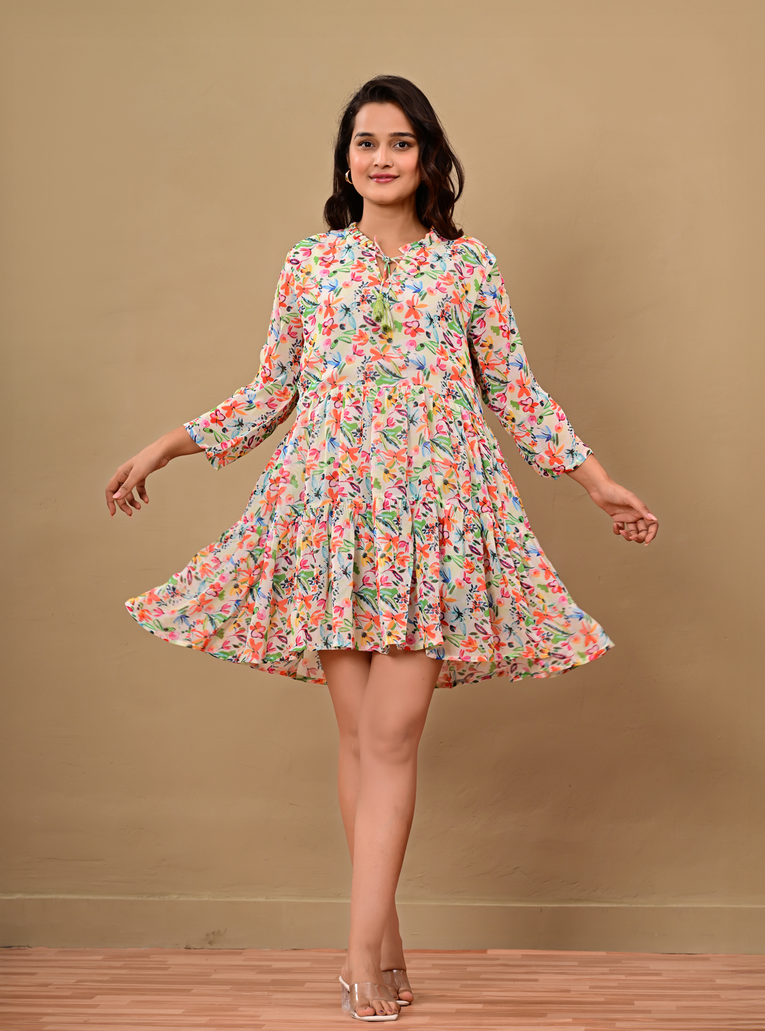 TROPICAL BLOOM MINI DRESS