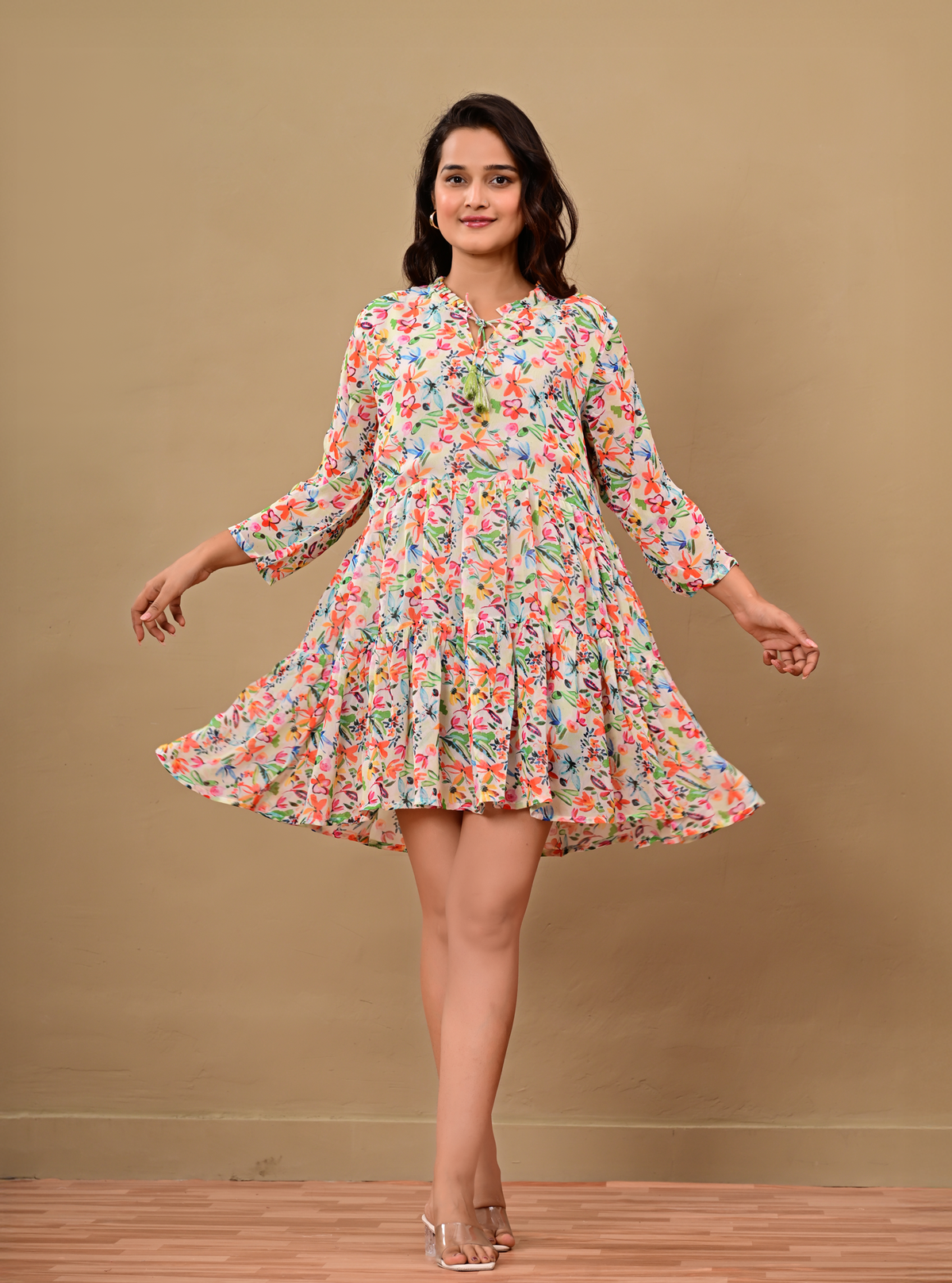 TROPICAL BLOOM MINI DRESS