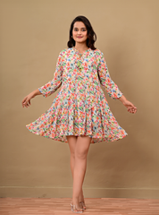 TROPICAL BLOOM MINI DRESS